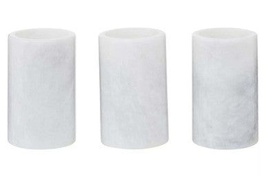 Set of Three White Marble Tealight Holders | Salmo