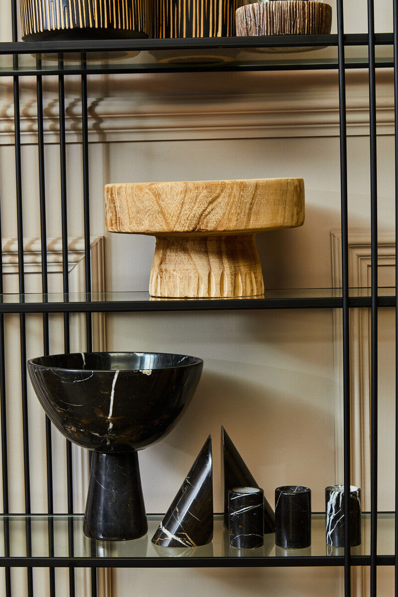 Set of Three Black Marble Tealight Holders | Salmo