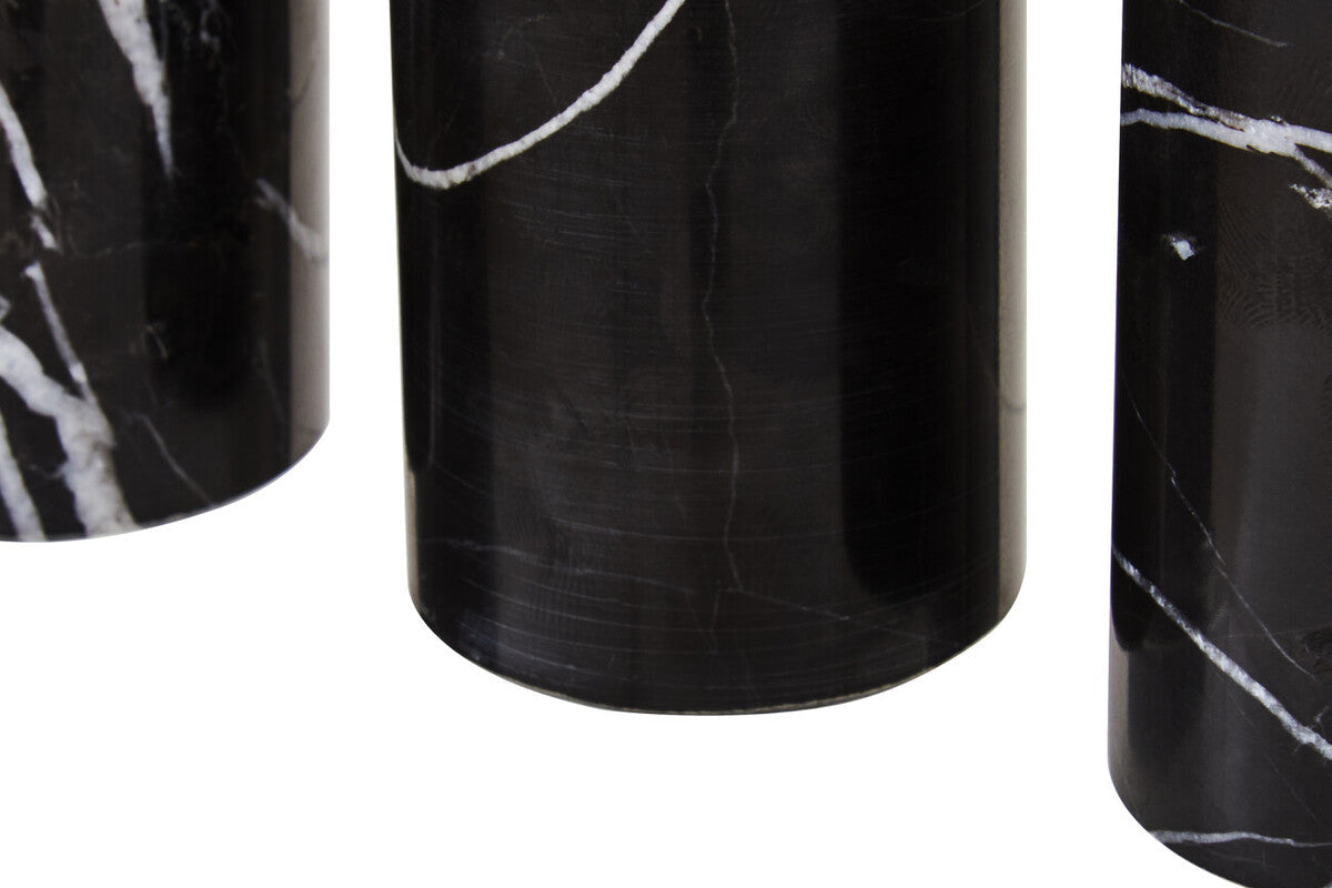 Set of Three Black Marble Tealight Holders | Salmo
