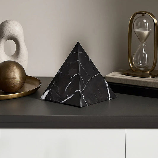 Black Marble Pyramid Ornament | Salmo