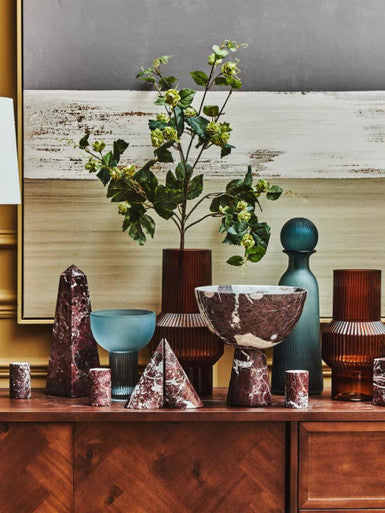 Set of Two Red Marble Bookends | Salmo