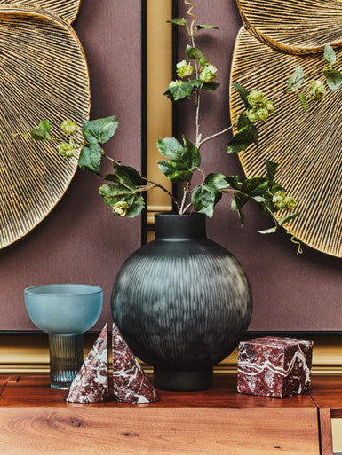 Set of Two Red Marble Bookends | Salmo
