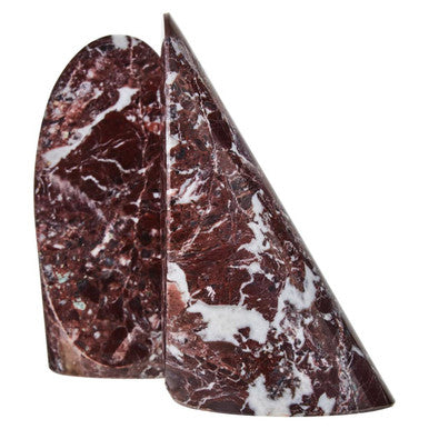 Set of Two Red Marble Bookends | Salmo