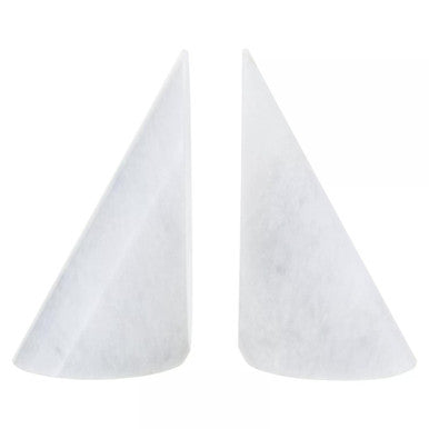 Set of Two White Marble Bookends | Salmo