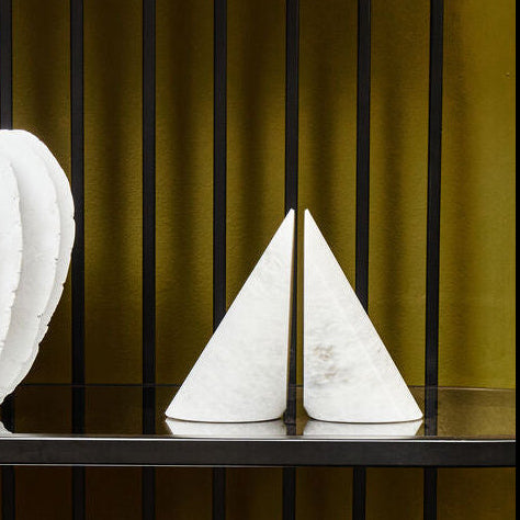 Set of Two White Marble Bookends | Salmo