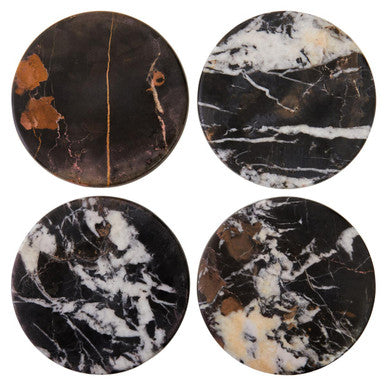 Black Marble Set of 4 Marble Coasters | Salmo