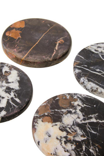 Black Marble Set of 4 Marble Coasters | Salmo