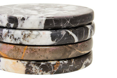 Black Marble Set of 4 Marble Coasters | Salmo