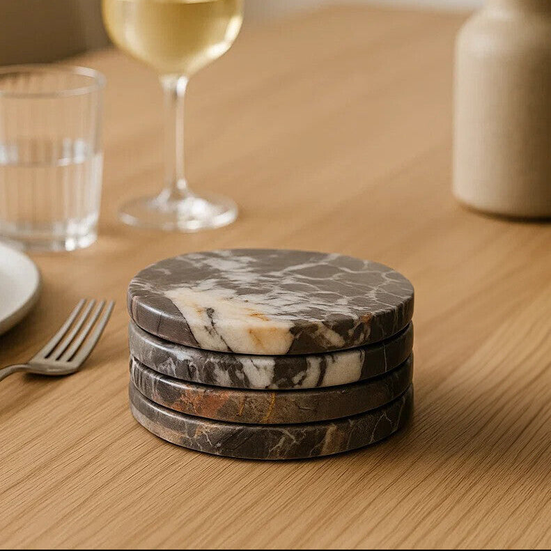 Black Marble Set of 4 Marble Coasters | Salmo