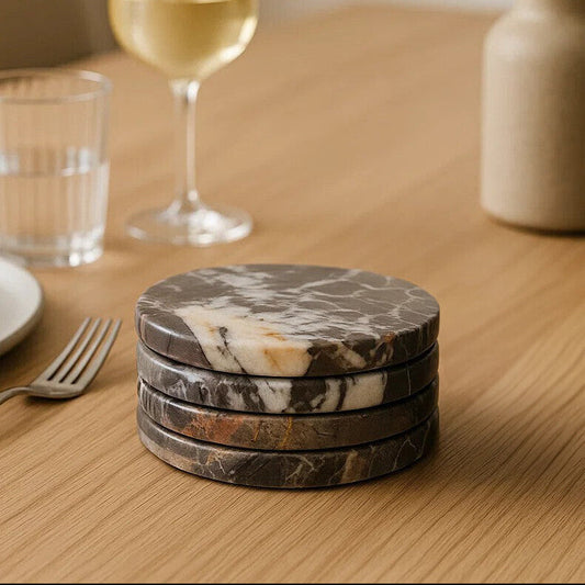 Black Marble Set of 4 Marble Coasters | Salmo