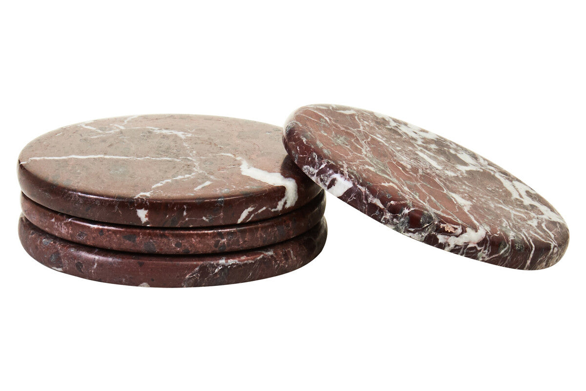 Set of 4 Red Marble Coasters | Salmo
