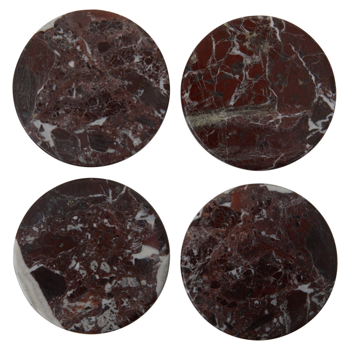 Set of 4 Red Marble Coasters | Salmo