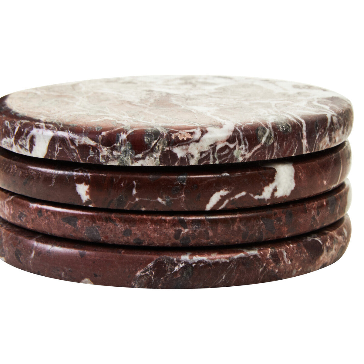 Set of 4 Red Marble Coasters | Salmo