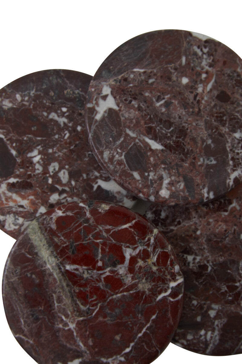 Set of 4 Red Marble Coasters | Salmo