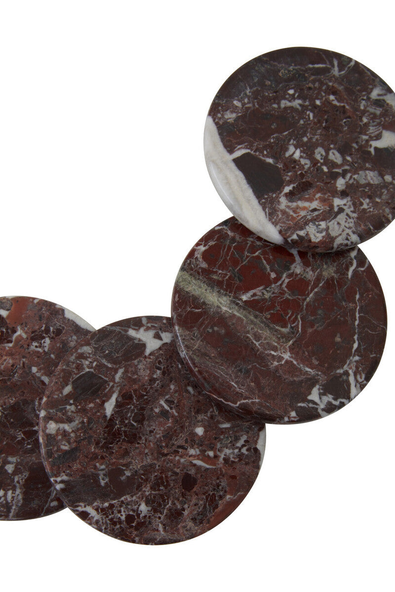 Set of 4 Red Marble Coasters | Salmo