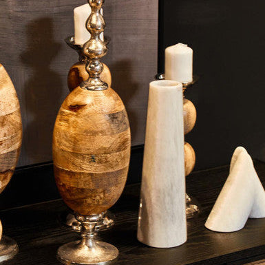 White Marble Tapered Vase | Salmo
