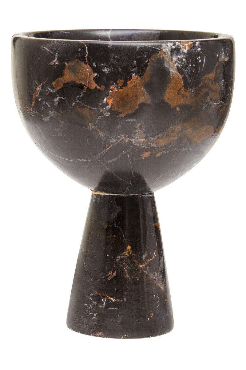 Small Black Marble Pedestal Bowl | Salmo
