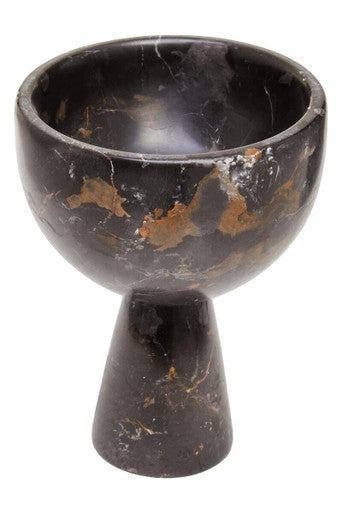Small Black Marble Pedestal Bowl | Salmo