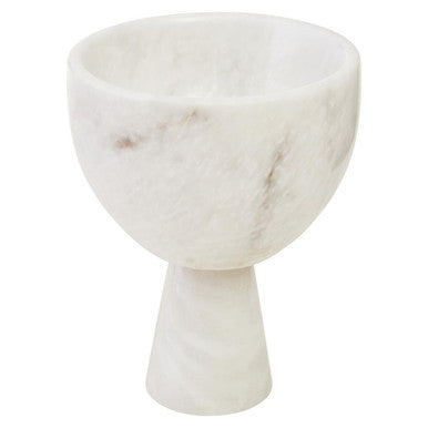 Small White Marble Pedestal Bowl | Salmo