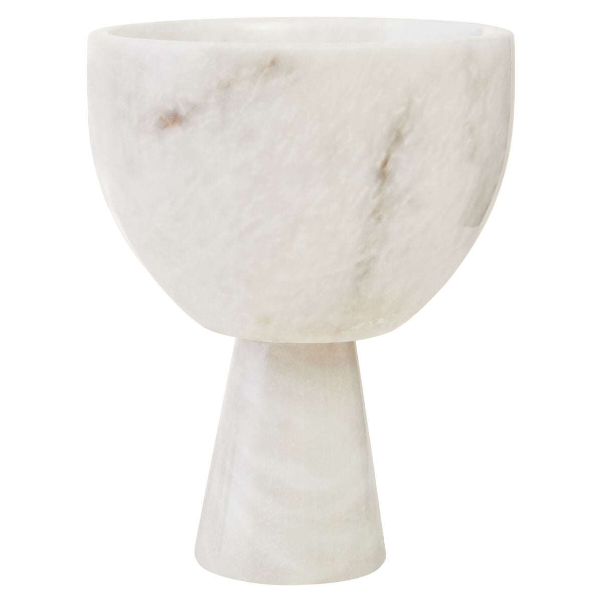 Small White Marble Pedestal Bowl | Salmo