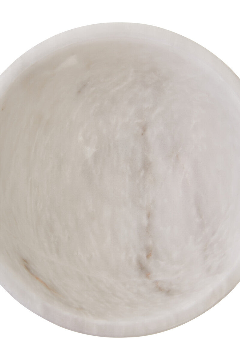 Small White Marble Pedestal Bowl | Salmo