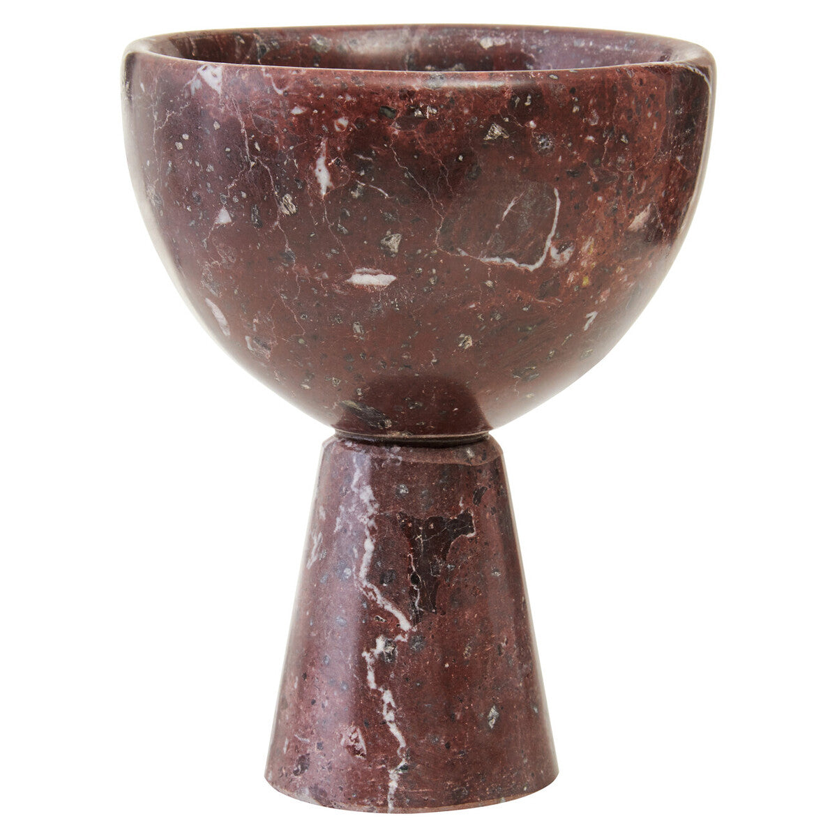 Small Red Marble Pedestal Bowl | Salmo