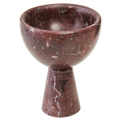 Small Red Marble Pedestal Bowl | Salmo