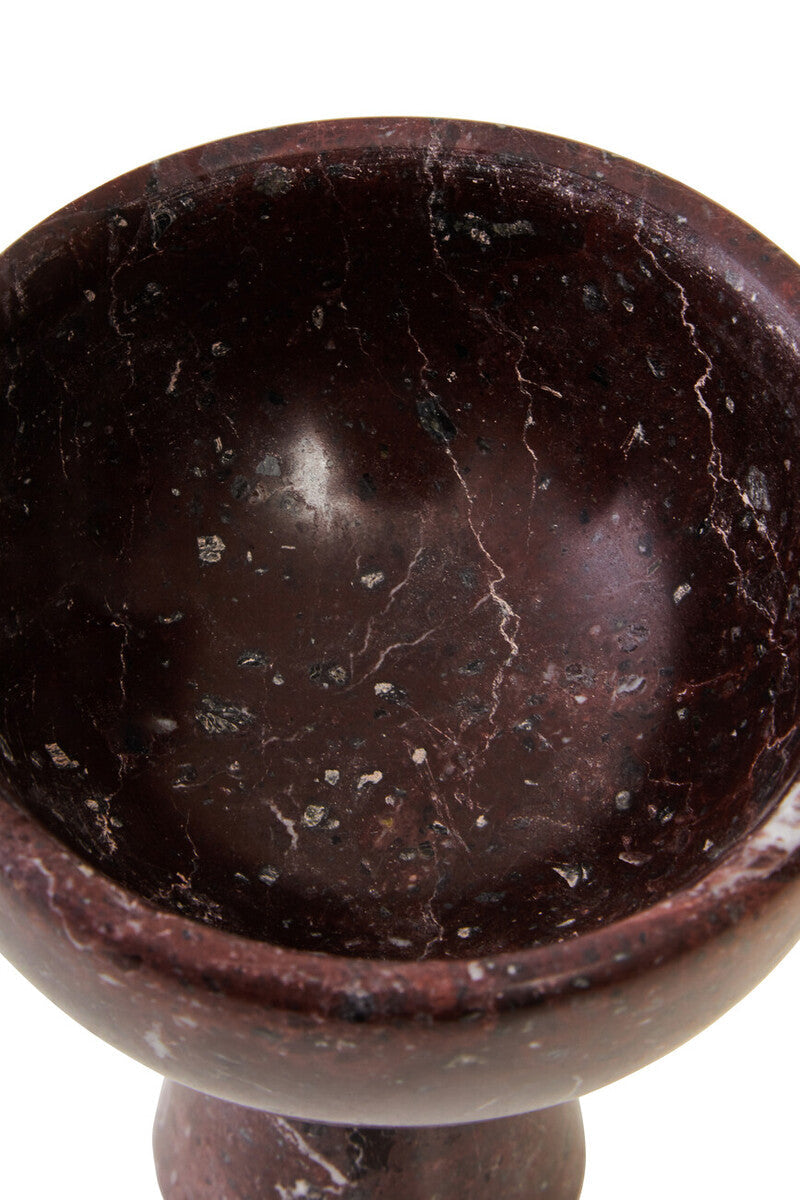 Small Red Marble Pedestal Bowl | Salmo