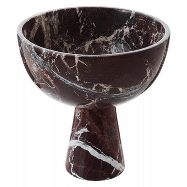 Large Red Marble Pedestal Bowl | Salmo
