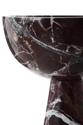 Large Red Marble Pedestal Bowl | Salmo
