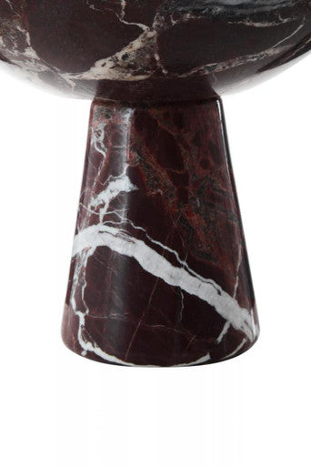 Large Red Marble Pedestal Bowl | Salmo