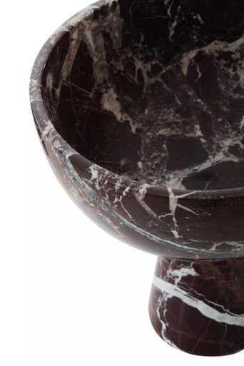 Large Red Marble Pedestal Bowl | Salmo