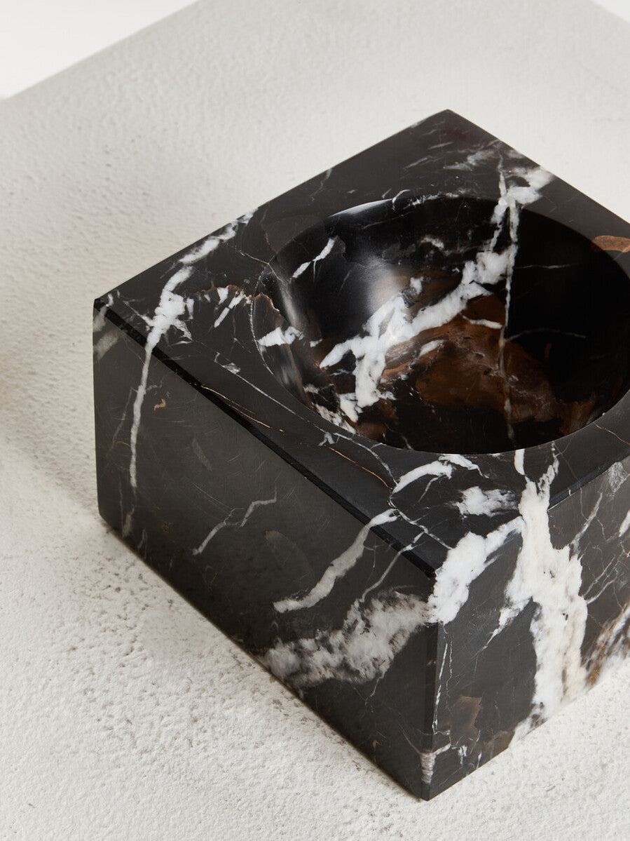 Square Black and Gold Marble Bowl | Salmo