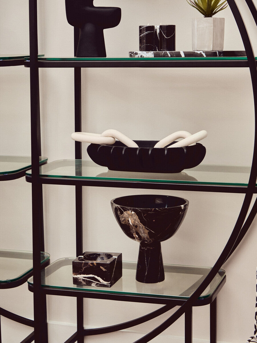 Square Black and Gold Marble Bowl | Salmo