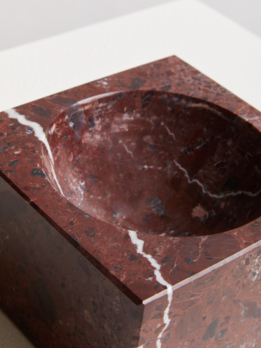 Square Red Marble Bowl | Salmo
