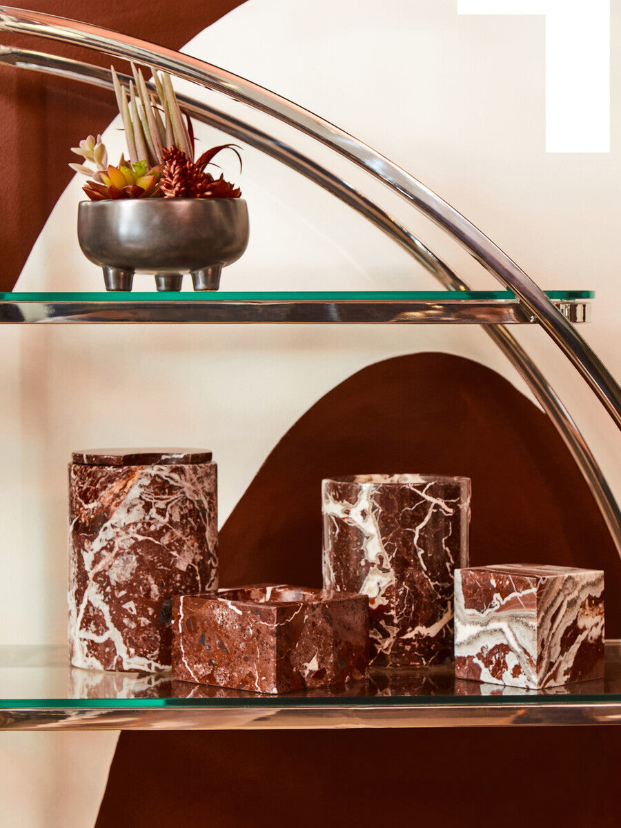 Square Red Marble Bowl | Salmo
