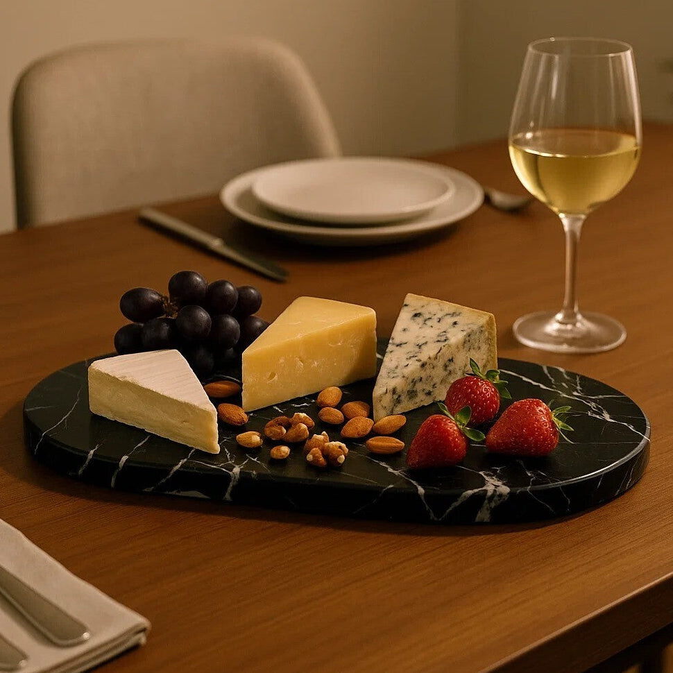Oval Black Marble Chopping and Serving Board | Salmo