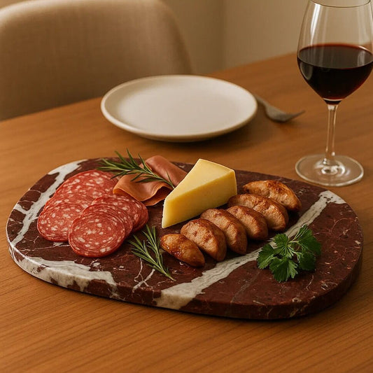 Oval Red Marble Serving Board | Salmo