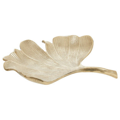 Large Antique Gold Finish Ginkgo Dish | Prato