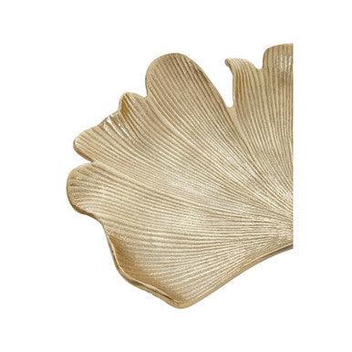 Large Antique Gold Finish Ginkgo Dish | Prato