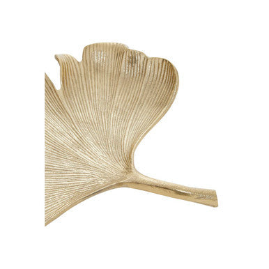 Large Antique Gold Finish Ginkgo Dish | Prato