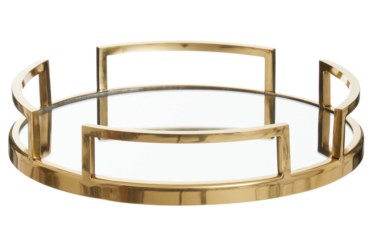 Gold Finish Mirrored Tray | Cruzar
