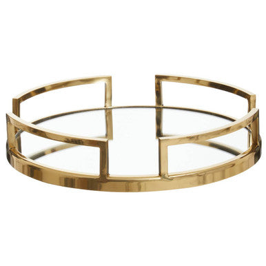 Gold Finish Mirrored Tray | Cruzar