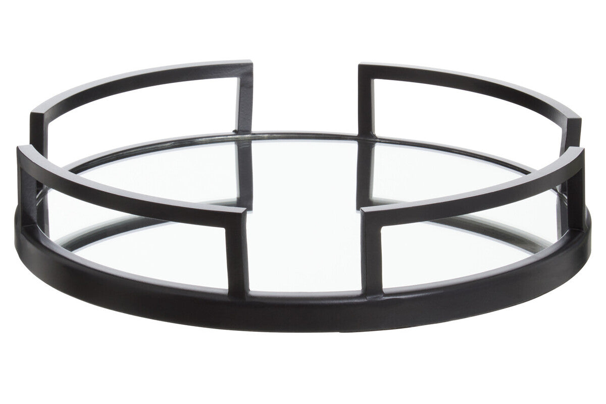 Matte Black Mirrored Tray | Cruzar