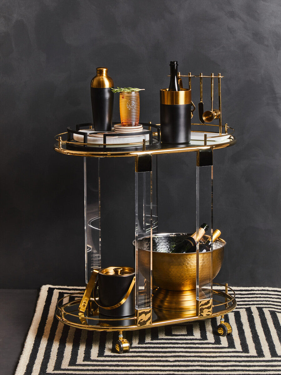 Matte Black Mirrored Tray | Cruzar