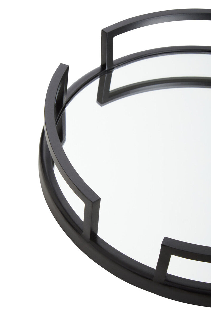 Matte Black Mirrored Tray | Cruzar