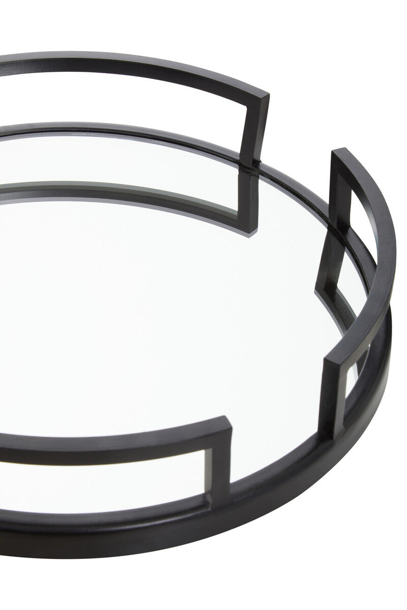 Matte Black Mirrored Tray | Cruzar