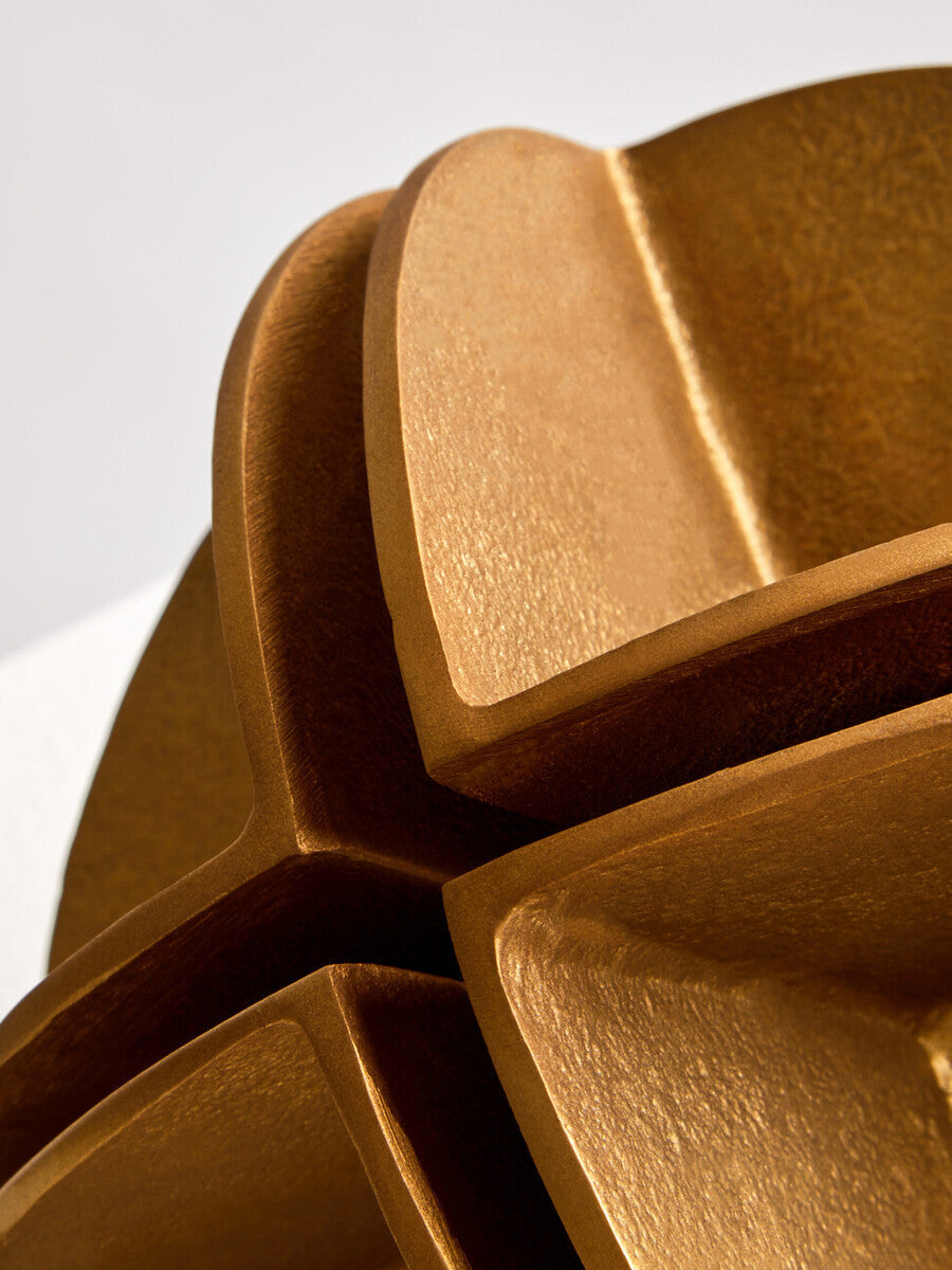Brass Finish Segmented Spherical Sculpture | Prato