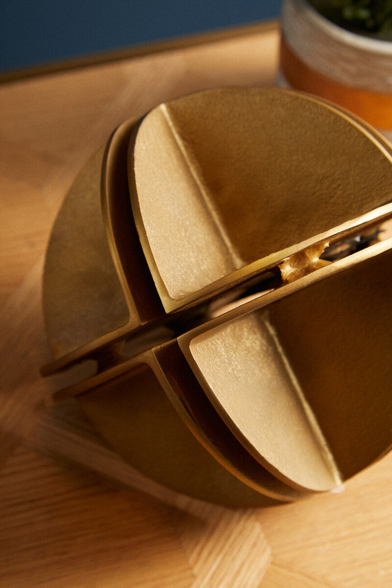 Brass Finish Segmented Spherical Sculpture | Prato