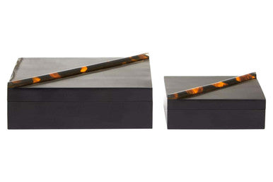 Set of Two Tortoise Shell Trinket Boxes | Roma